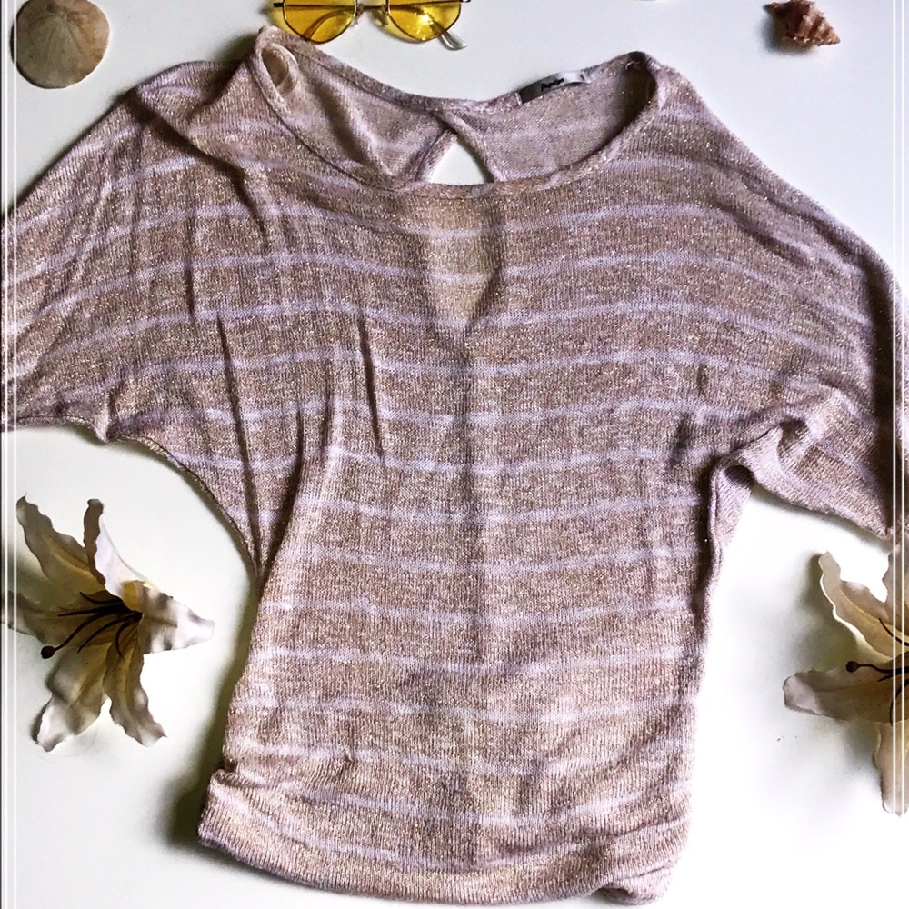 Short sleeve Silver and Gold dressy blouse